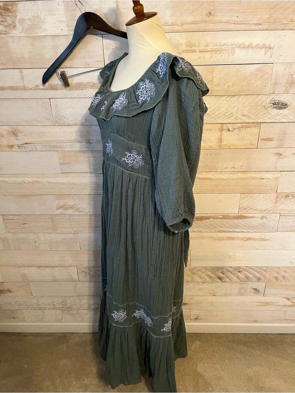 NWT Free people size M Lovers Lane maxi dress in dried pine